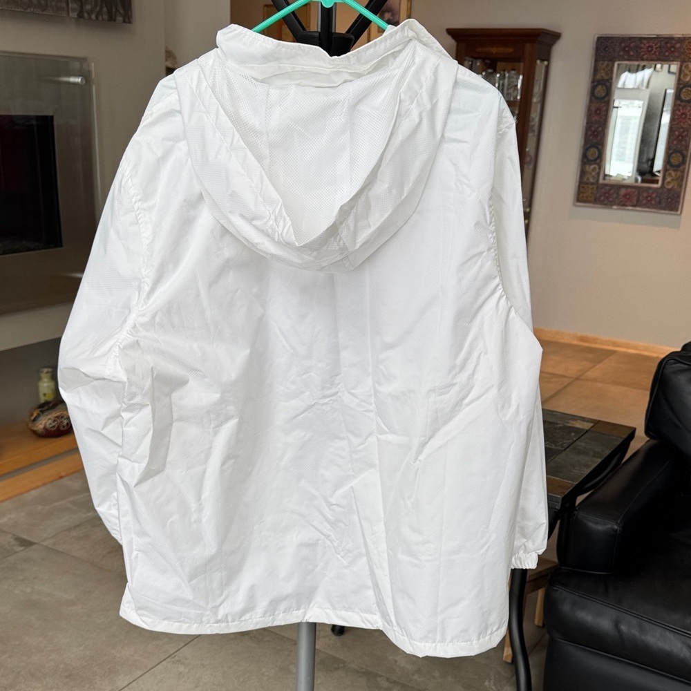 NEW Appleseed’s White nylon retractable Hooded Windbreaker Jacket women’s 2X - Picture 2 of 12